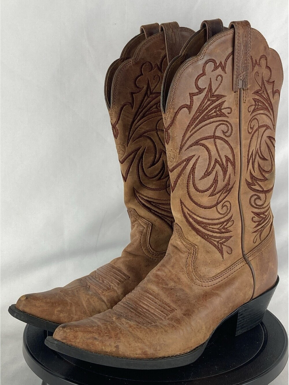 Women’s Size 6.5 Ariat Heritage Western Leather Cowboy Boots Tan Brown 10001032